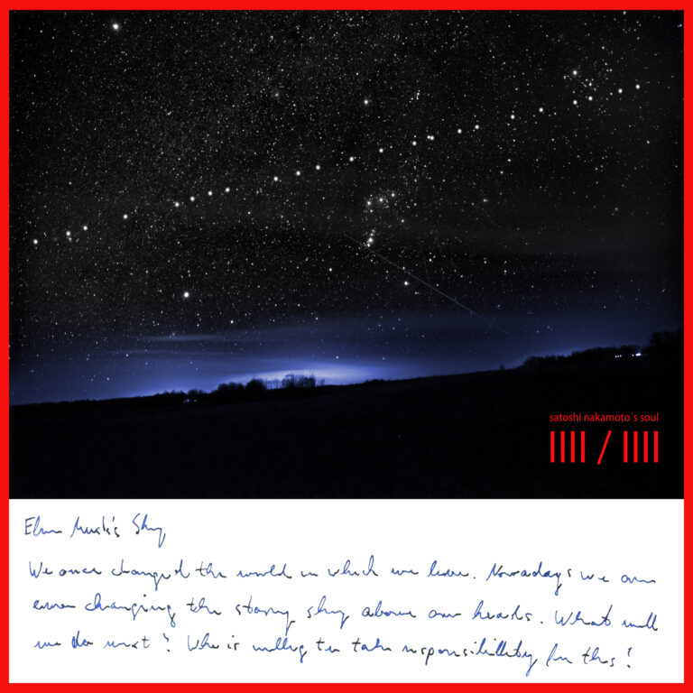 Elon Musks Sky - We once changed the world in which we live.  Now we even change the starry sky above our heads.